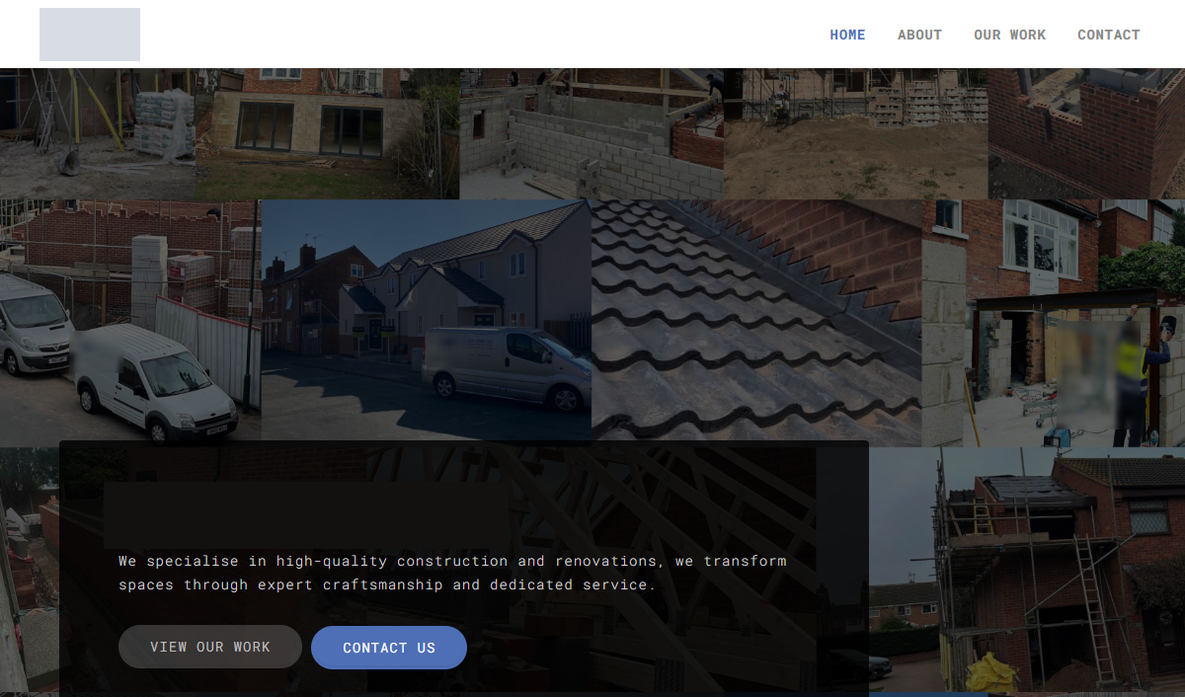 A builder website that is only a wall of photos, name and details censored